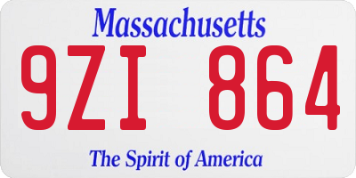 MA license plate 9ZI864