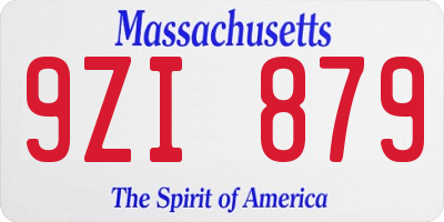 MA license plate 9ZI879