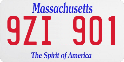 MA license plate 9ZI901