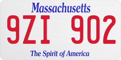 MA license plate 9ZI902