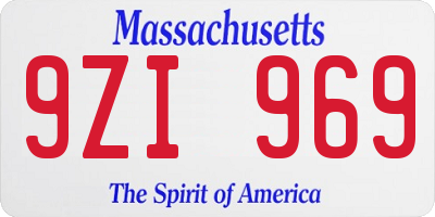 MA license plate 9ZI969