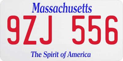 MA license plate 9ZJ556