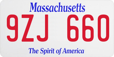 MA license plate 9ZJ660