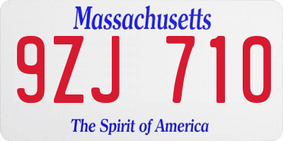 MA license plate 9ZJ710