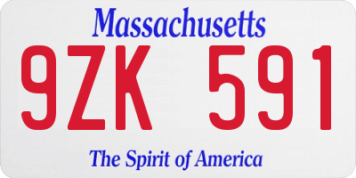 MA license plate 9ZK591