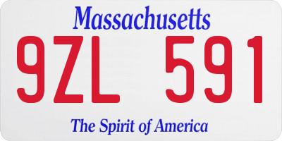 MA license plate 9ZL591