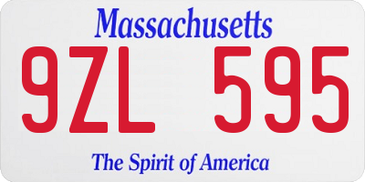 MA license plate 9ZL595