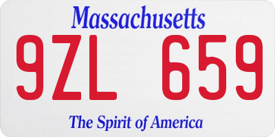 MA license plate 9ZL659