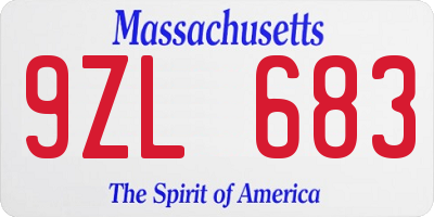 MA license plate 9ZL683