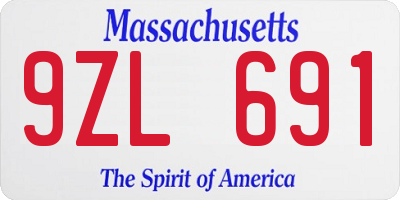 MA license plate 9ZL691