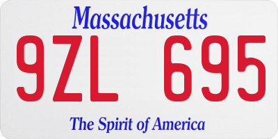 MA license plate 9ZL695