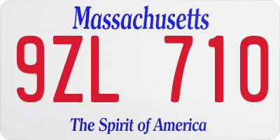 MA license plate 9ZL710