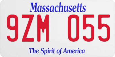 MA license plate 9ZM055