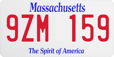 MA license plate 9ZM159