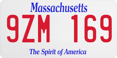 MA license plate 9ZM169
