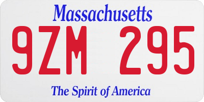 MA license plate 9ZM295