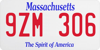 MA license plate 9ZM306