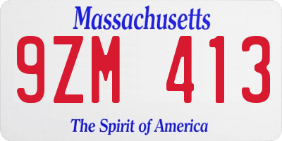 MA license plate 9ZM413