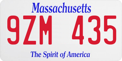 MA license plate 9ZM435