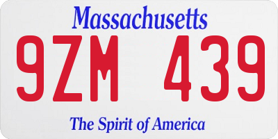 MA license plate 9ZM439