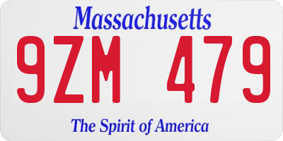 MA license plate 9ZM479