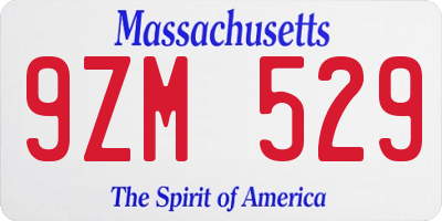 MA license plate 9ZM529