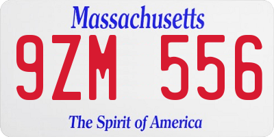 MA license plate 9ZM556