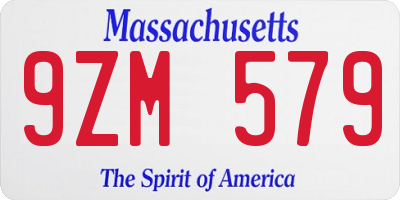 MA license plate 9ZM579