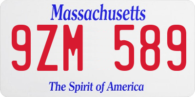 MA license plate 9ZM589