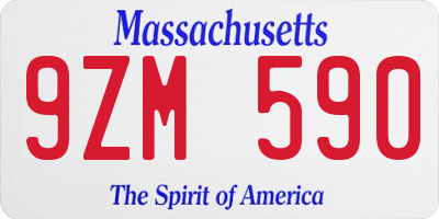 MA license plate 9ZM590