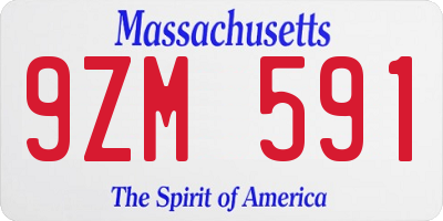 MA license plate 9ZM591