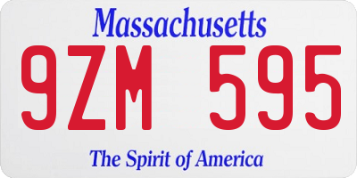 MA license plate 9ZM595