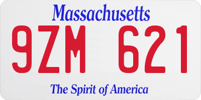 MA license plate 9ZM621