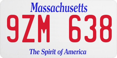 MA license plate 9ZM638
