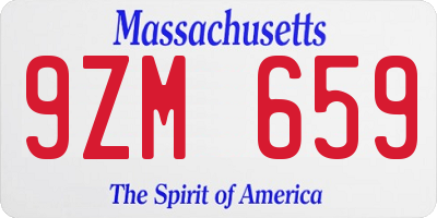 MA license plate 9ZM659