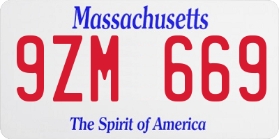 MA license plate 9ZM669