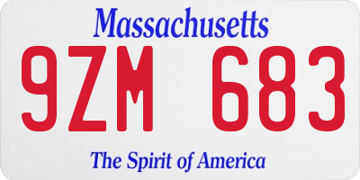 MA license plate 9ZM683
