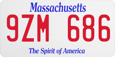 MA license plate 9ZM686