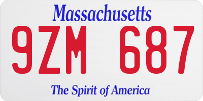 MA license plate 9ZM687