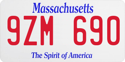 MA license plate 9ZM690