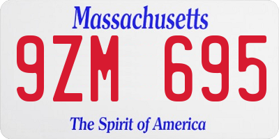 MA license plate 9ZM695