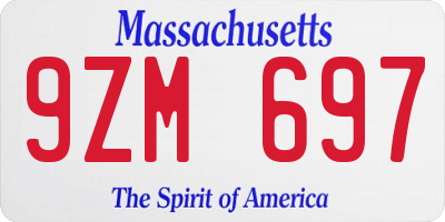 MA license plate 9ZM697