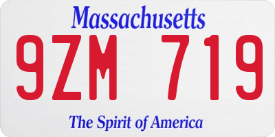 MA license plate 9ZM719