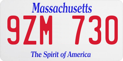 MA license plate 9ZM730