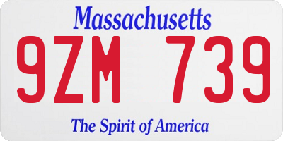MA license plate 9ZM739