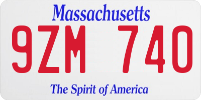 MA license plate 9ZM740