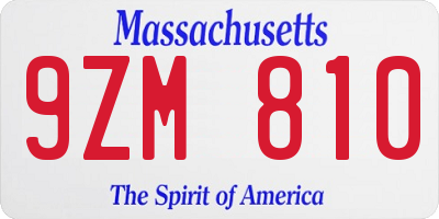 MA license plate 9ZM810