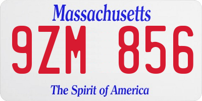 MA license plate 9ZM856