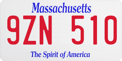 MA license plate 9ZN510
