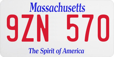 MA license plate 9ZN570